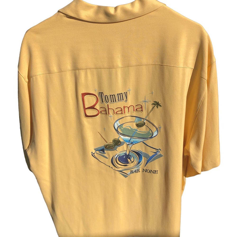 Tommy Bahama Tropical Mens Medium Gold Short Sleeve Shirt